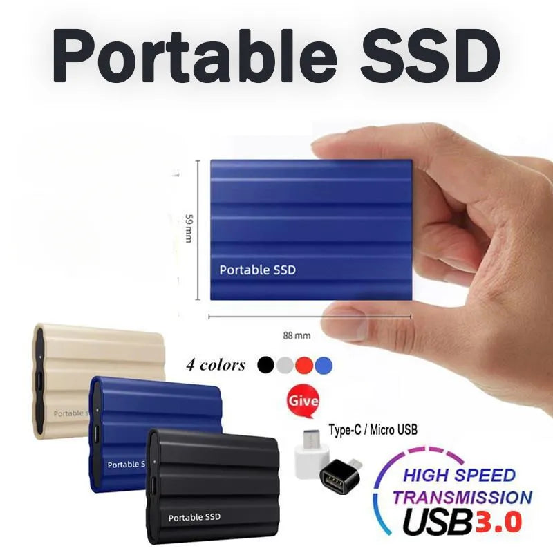 2TB External SSD Portable Drive, No App Required, USB 3.2 Type-C Ultra Fast Storage for iPhone, Android, Laptop, PC & Gaming Console, Instantly Backup Photos, Videos, Documents and Large Files